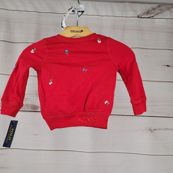 Ralph Lauren Baby Size 2T Girls Polo  Sweatshirt Red Long Sleeve Toddler #B58 - Picture 4 of 4